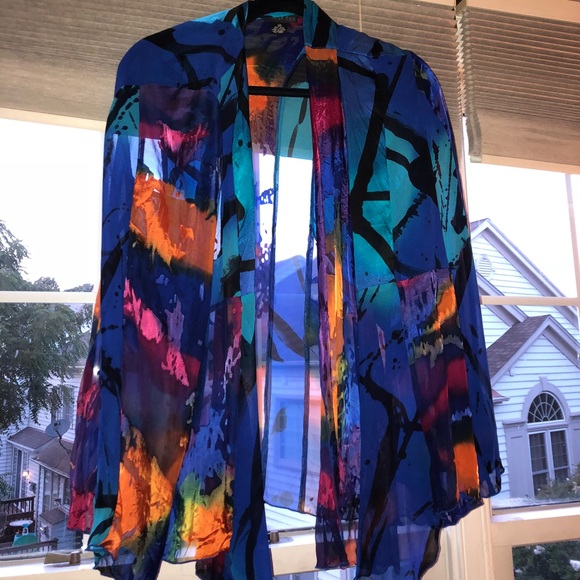 Vintage Other - •Vintage• Vibrant Silk Cover Up